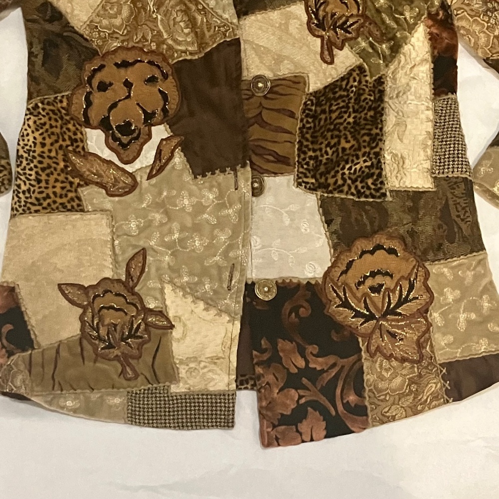 Indigo Moon Multi Print Neutral Patterned Jacket - image 3